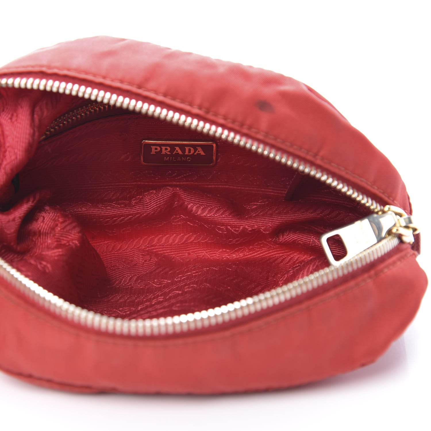 Prada Nylon Vela Cosmetic Pouch Red 5 of 13