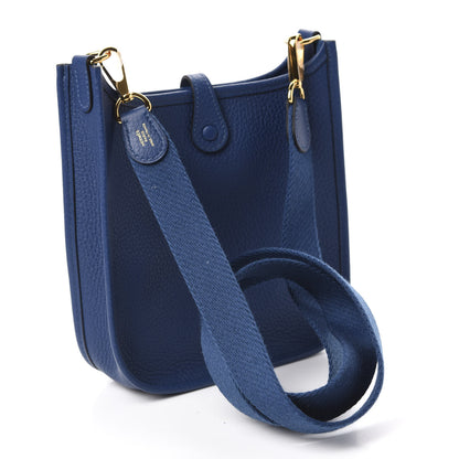 Hermes Taurillon Clemence Evelyne TPM Deep Blue 3 of 11