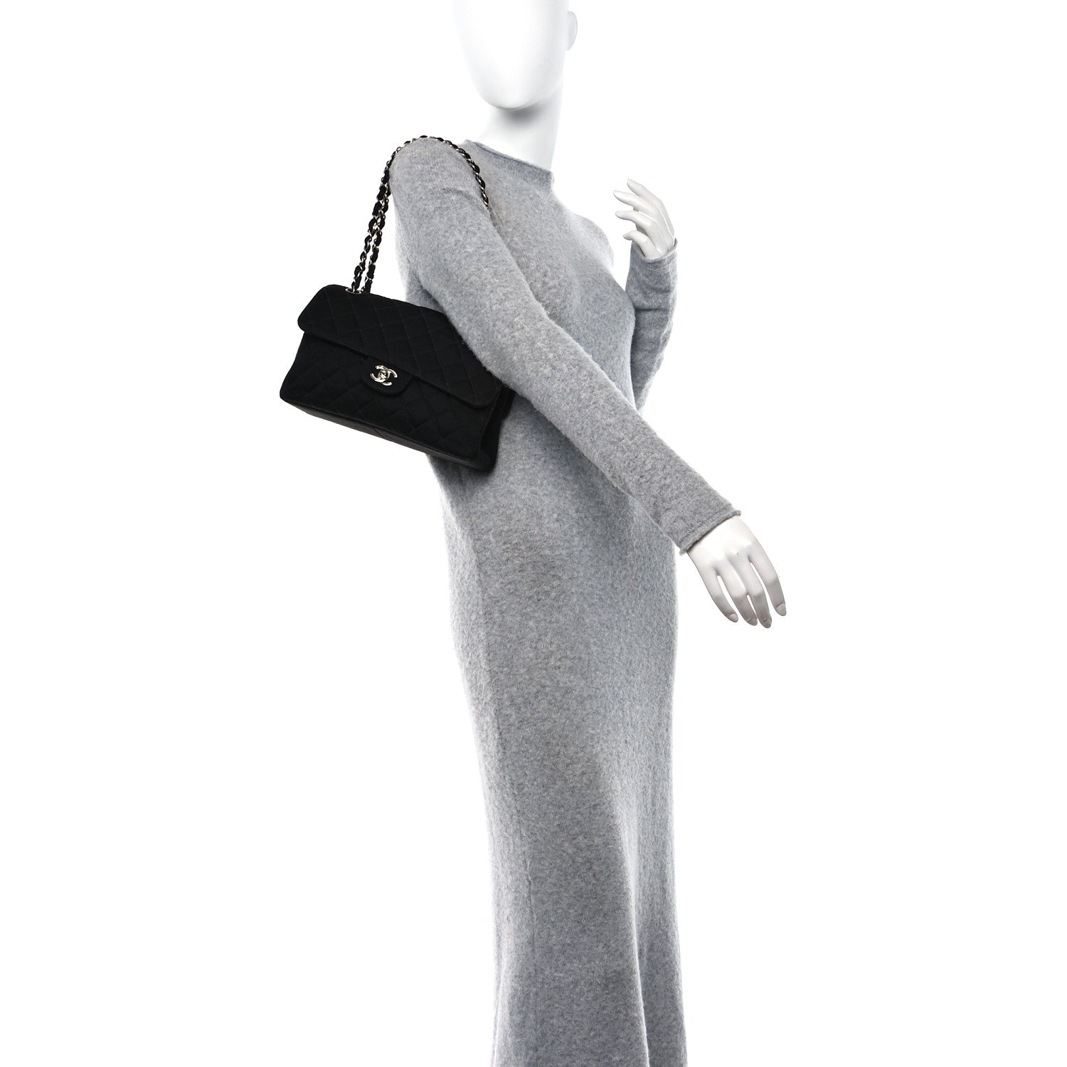 Chanel Jersey Double Sided Jumbo Flap Black 2 of 13