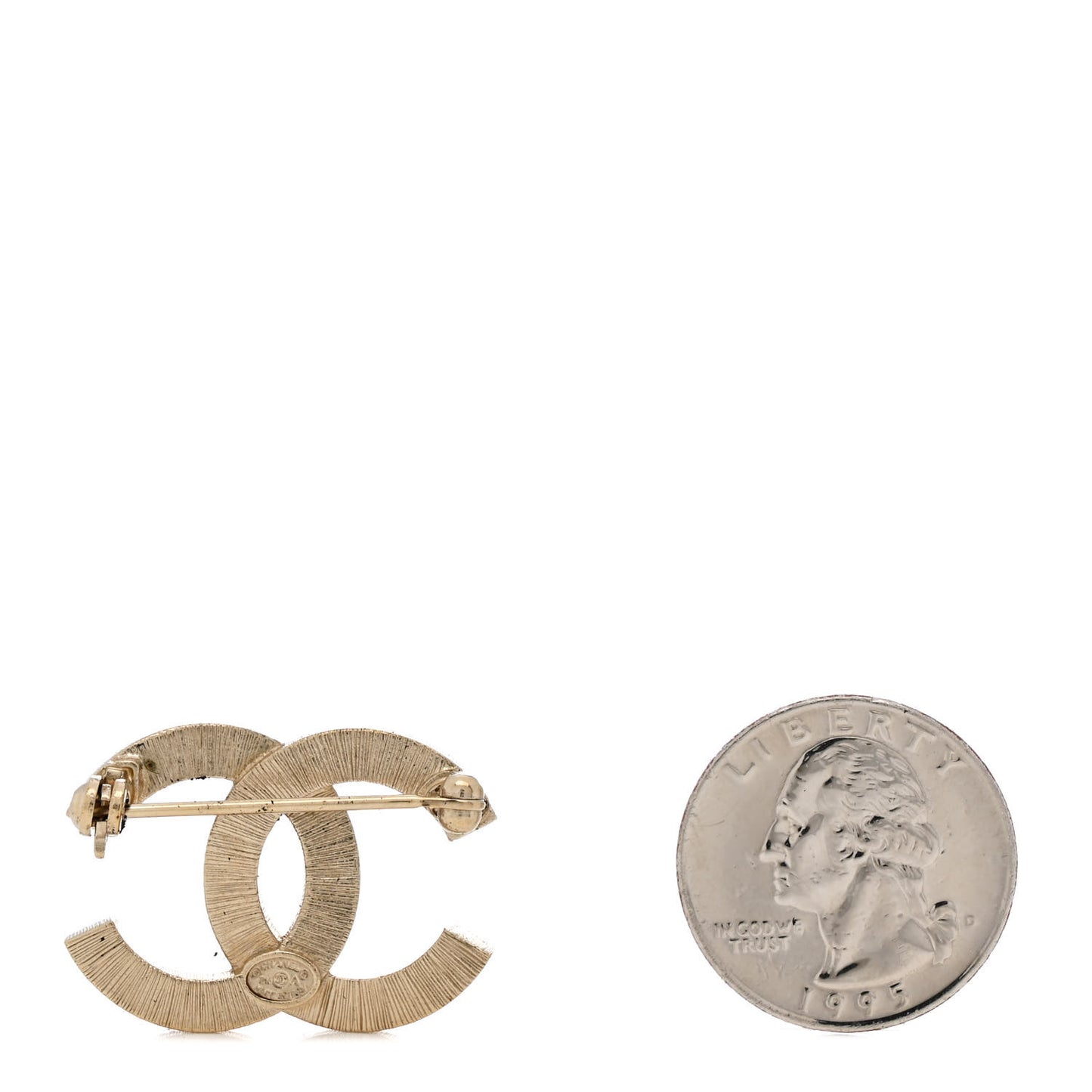 Pearl CC Mini Brooch  Gold