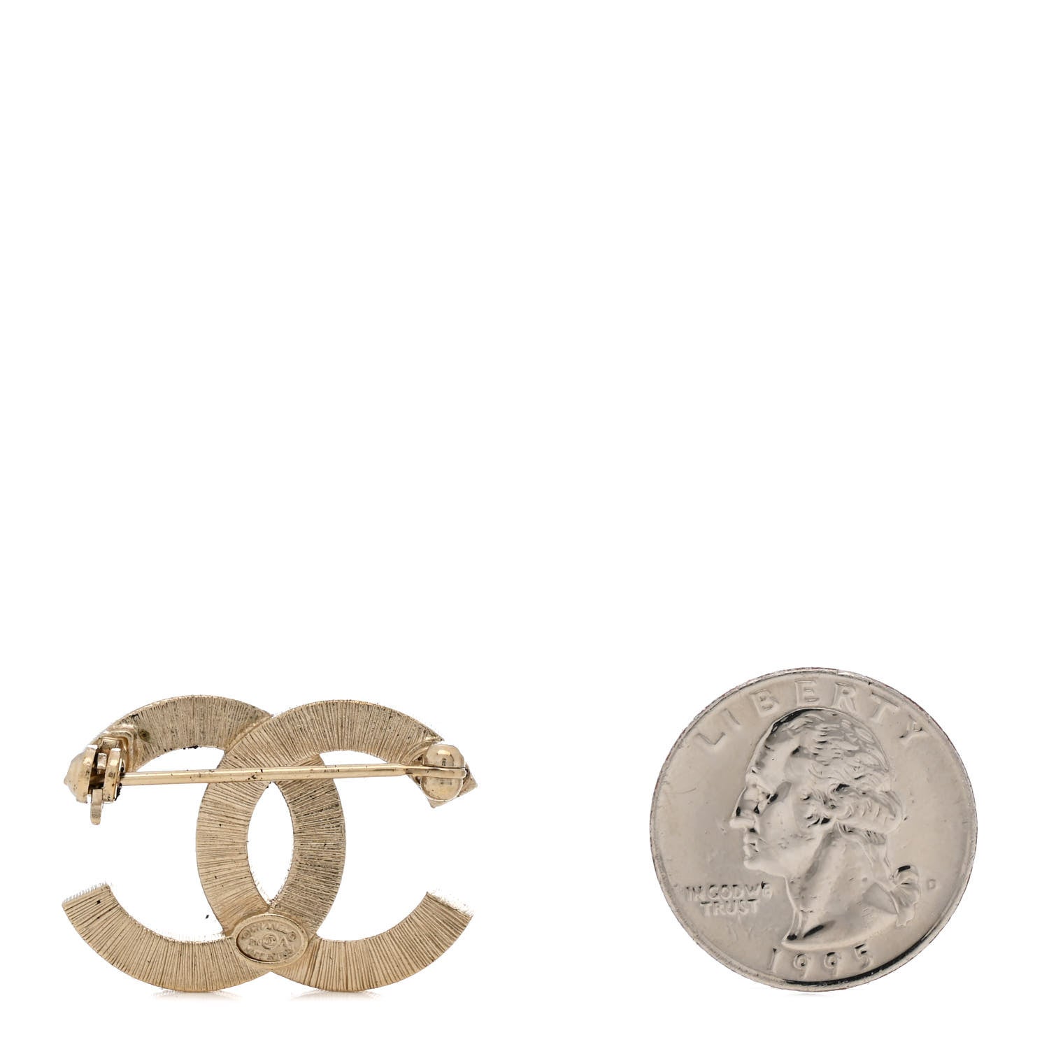 Chanel Pearl CC Mini Brooch  Gold 2 of 4