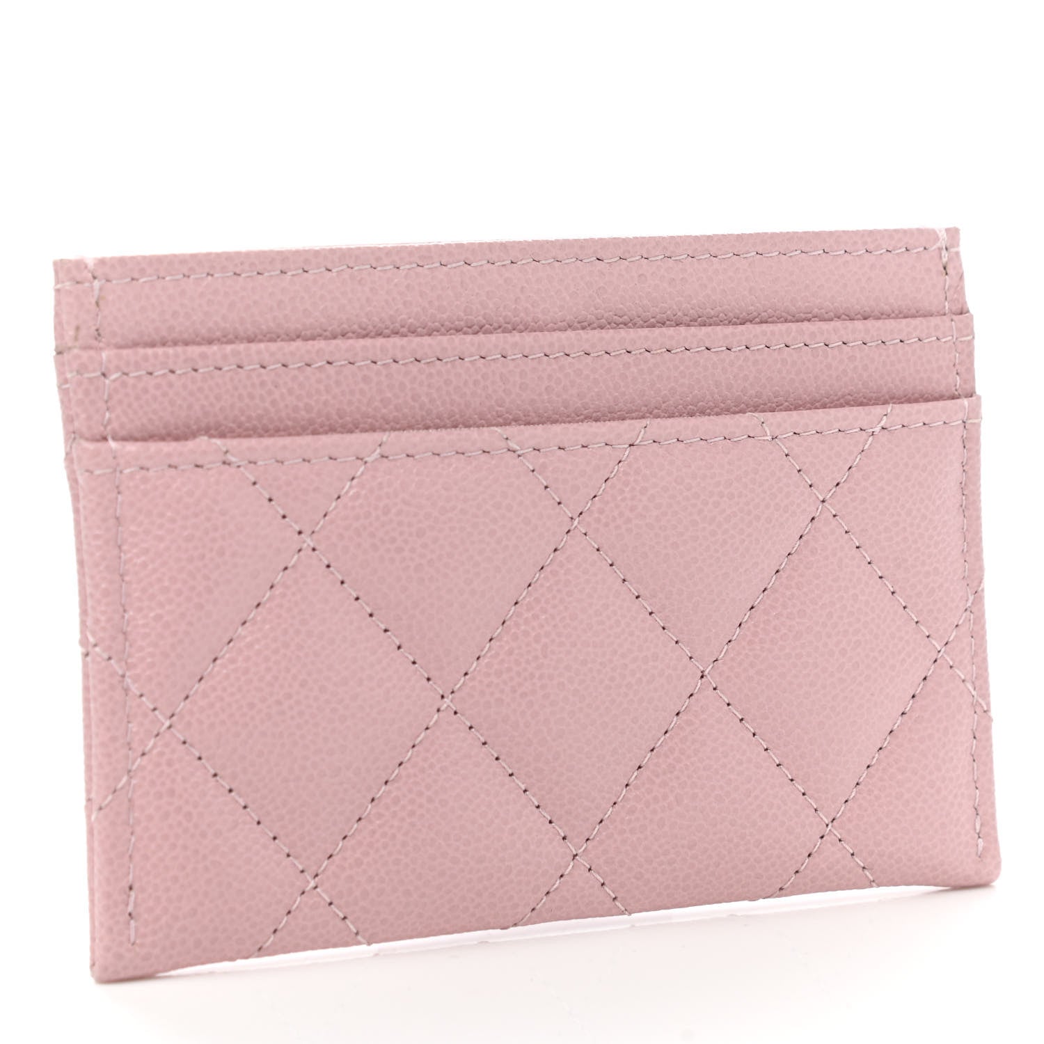 Chanel Caviar Quilted Studded CC Card Holder Light Pink 3 of 9