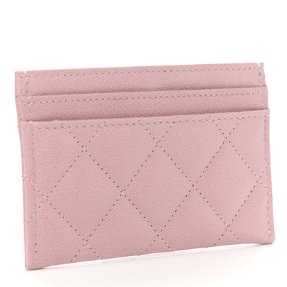 Chanel Caviar Quilted Studded CC Card Holder Light Pink 3 of 9