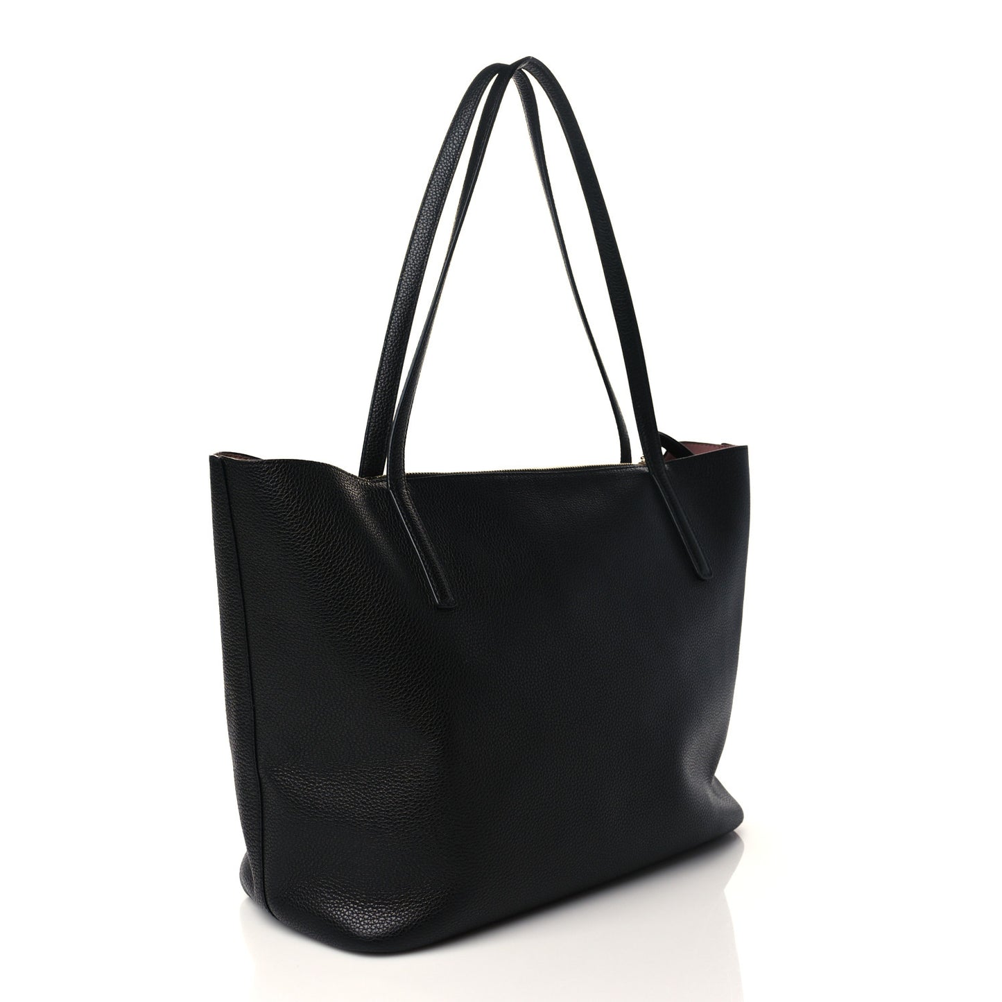 Grainy Calfskin Medium Gancini Tote Black