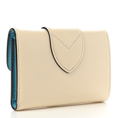 Louis Vuitton Smooth Calfskin LV Pont 9 Compact Wallet Creme 3 of 9