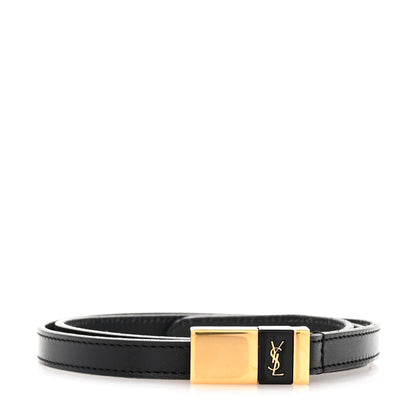 Saint Laurent Smooth Calfskin Thin Anchor Belt 75 30 Black 1 of 6