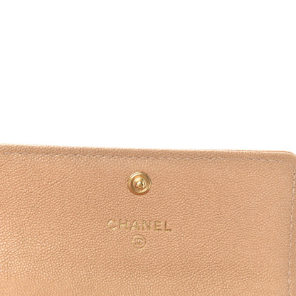 Chanel Caviar Quilted Boy Card Holder Wallet Beige 6 of 8