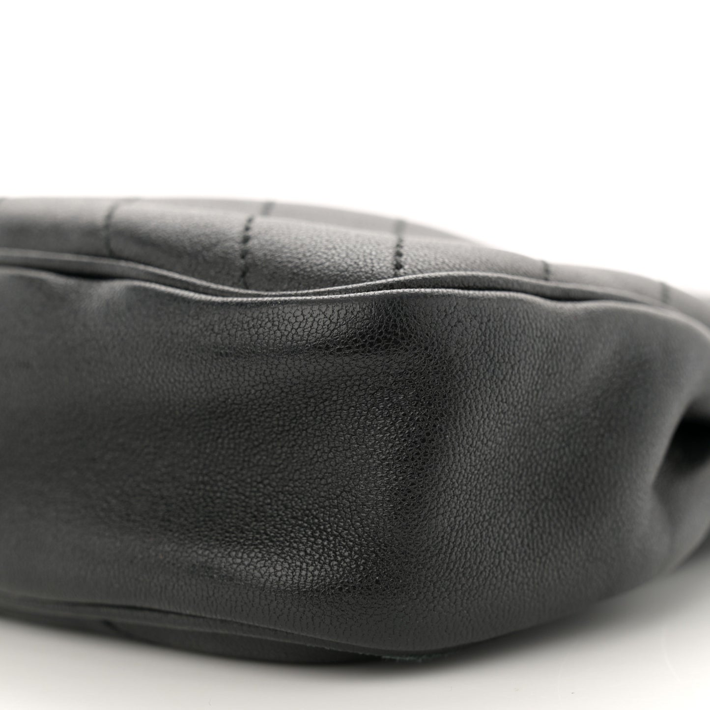 Sakai Be Green Calfskin Diagonal Stitched Small Blondie Tote Black