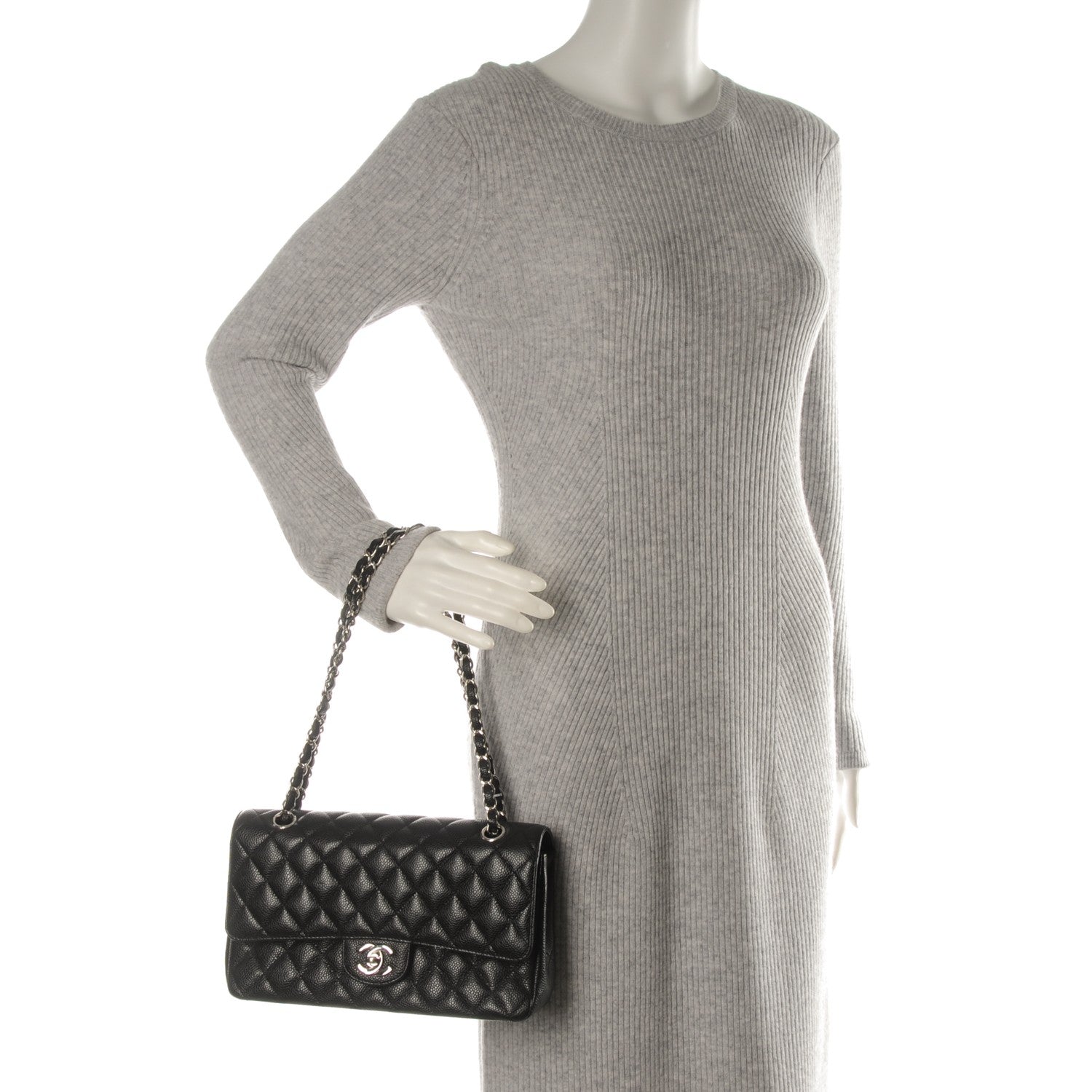 Chanel Caviar Quilted Medium Double Flap Black 2 of 8