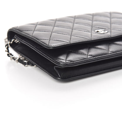 Chanel Lambskin Quilted Wallet On Chain WOC Black 9 of 11