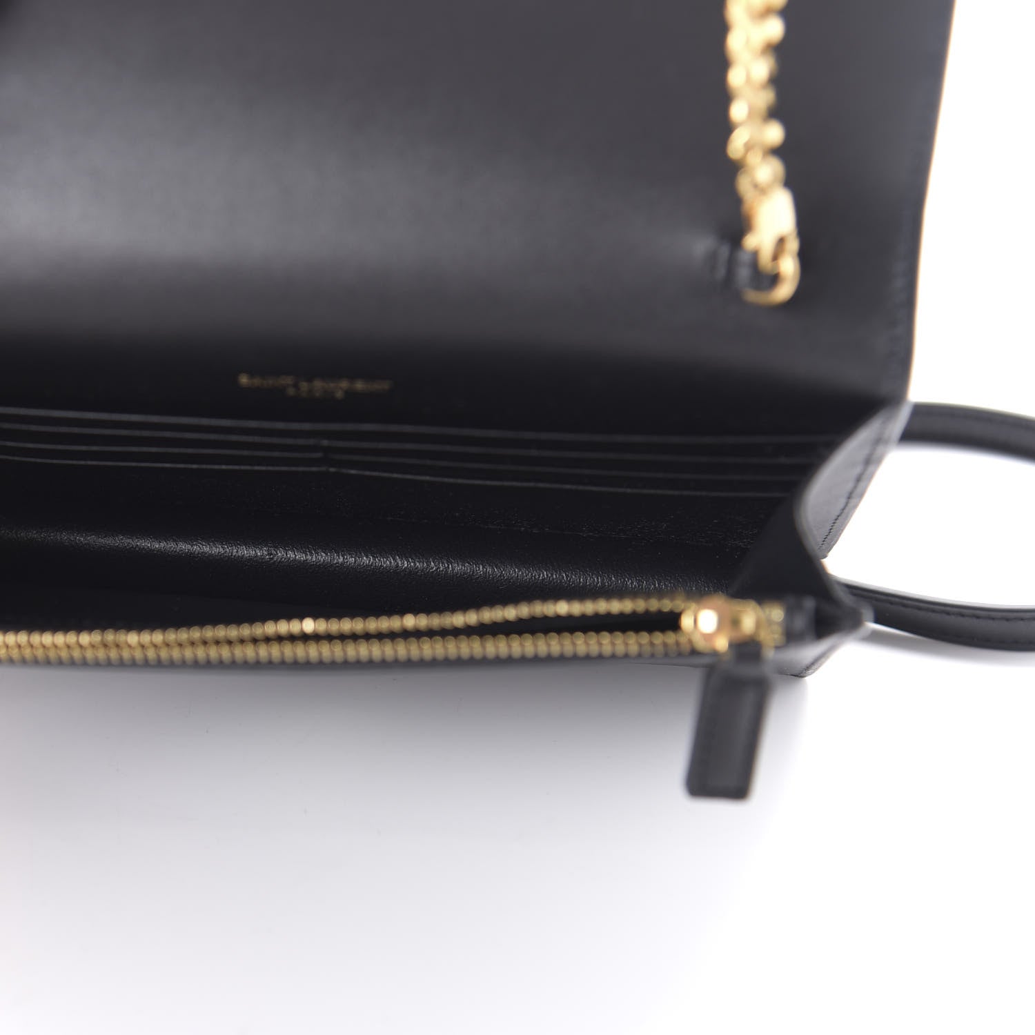 Saint Laurent Smooth Calfskin Classic Monogram Kate Tassel Chain Wallet Black 5 of 9