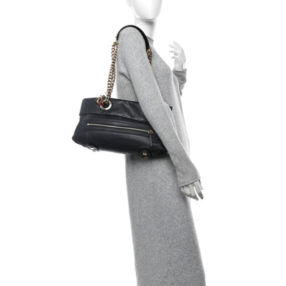 Christian Louboutin Calfskin Chain Shoulder Bag Black 2 of 9