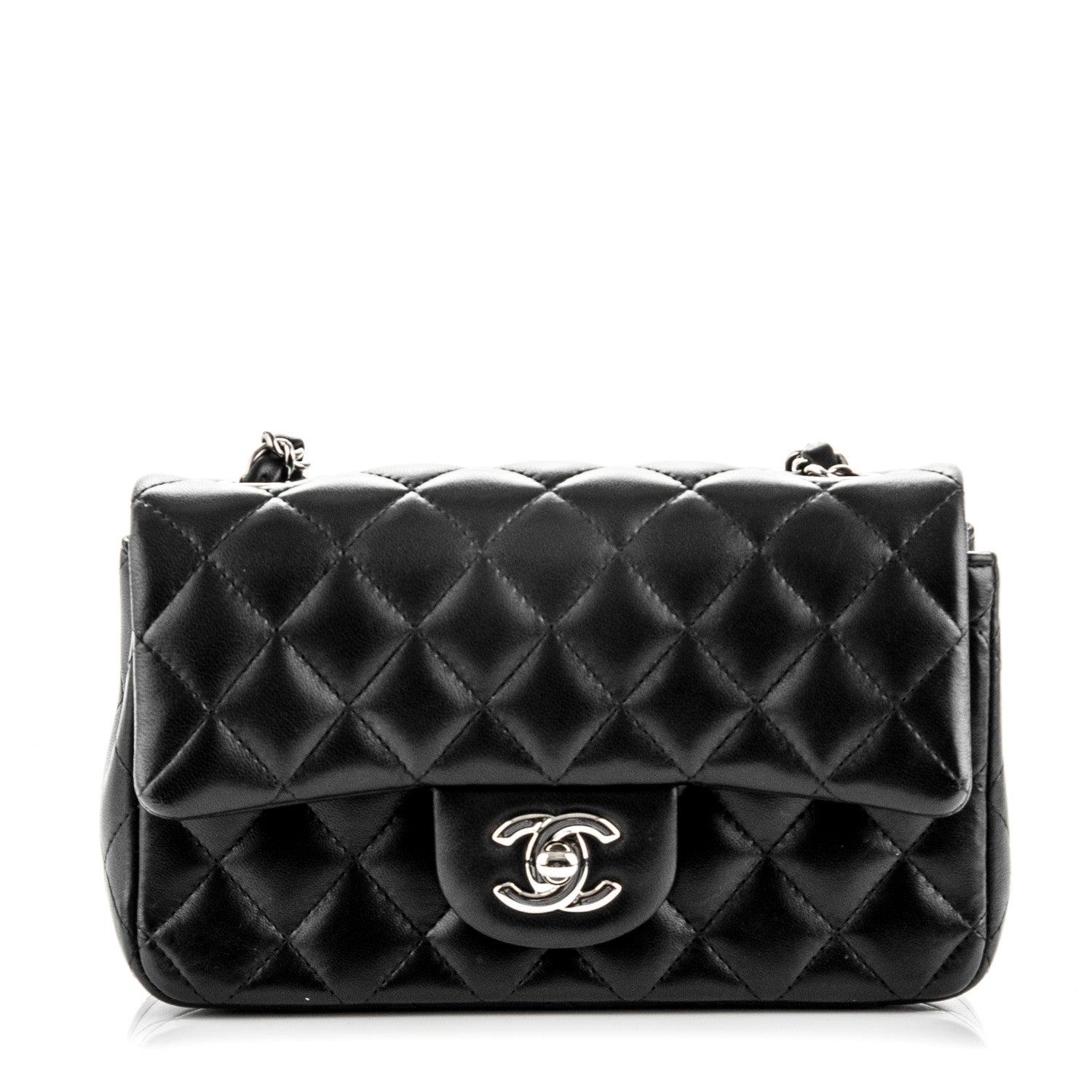 Chanel Lambskin Quilted Mini Rectangular Flap Black 1 of 8