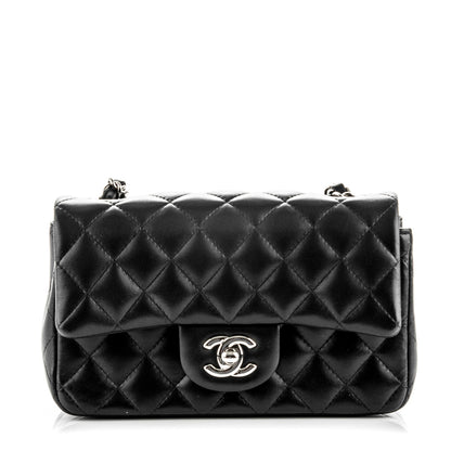 Chanel Lambskin Quilted Mini Rectangular Flap Black 1 of 8