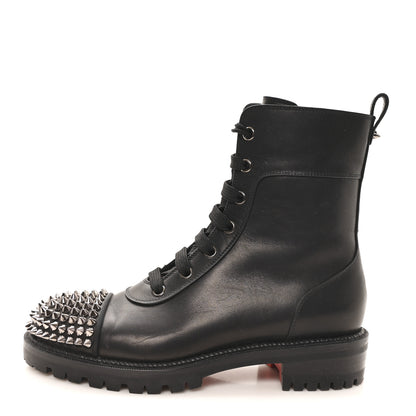 Christian Louboutin Calfskin Spikes TS Croc Flat Boots 35.5 Black 1 of 8