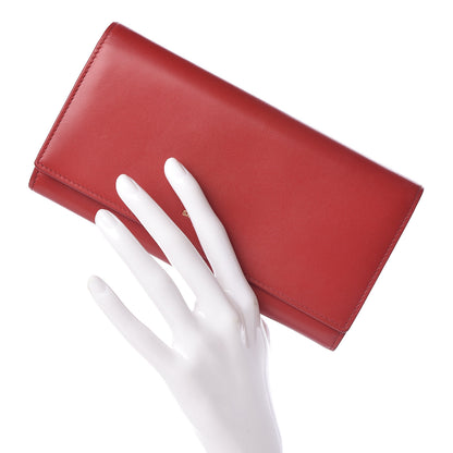 Saint Laurent Calfskin Classic Large Marquage Flap Wallet Red 2 of 7