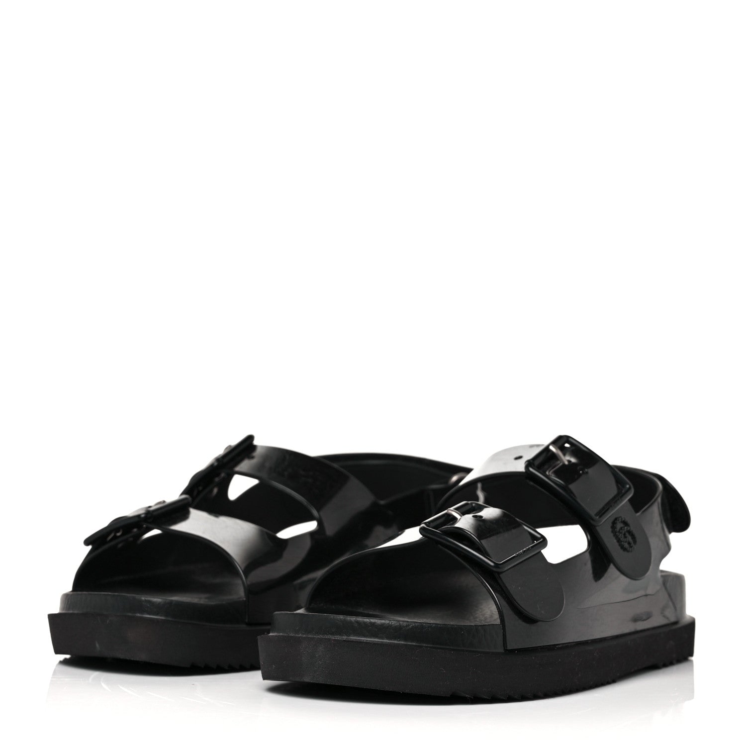 Gucci Rubber Mini Double G Womens Isla Dad Sandals 38 Black 3 of 7