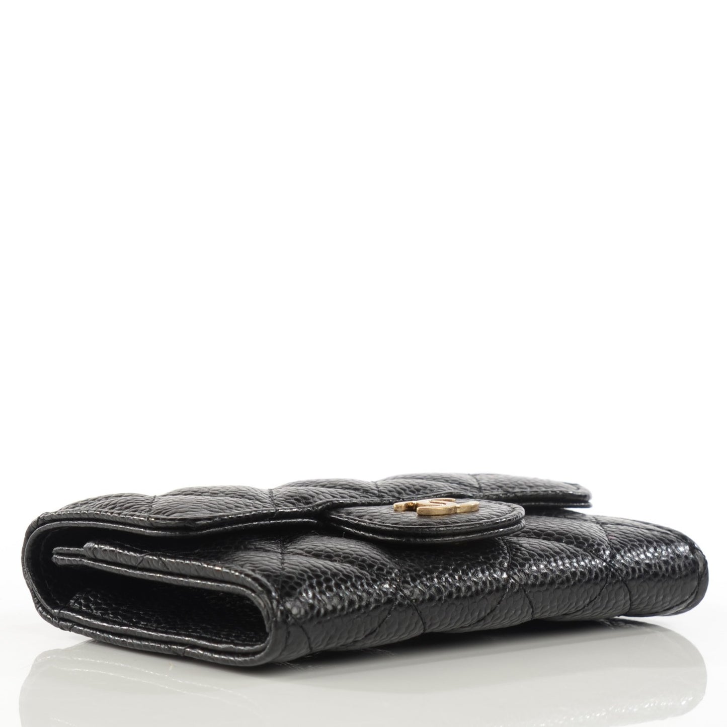 Caviar Quilted Coin Purse Black