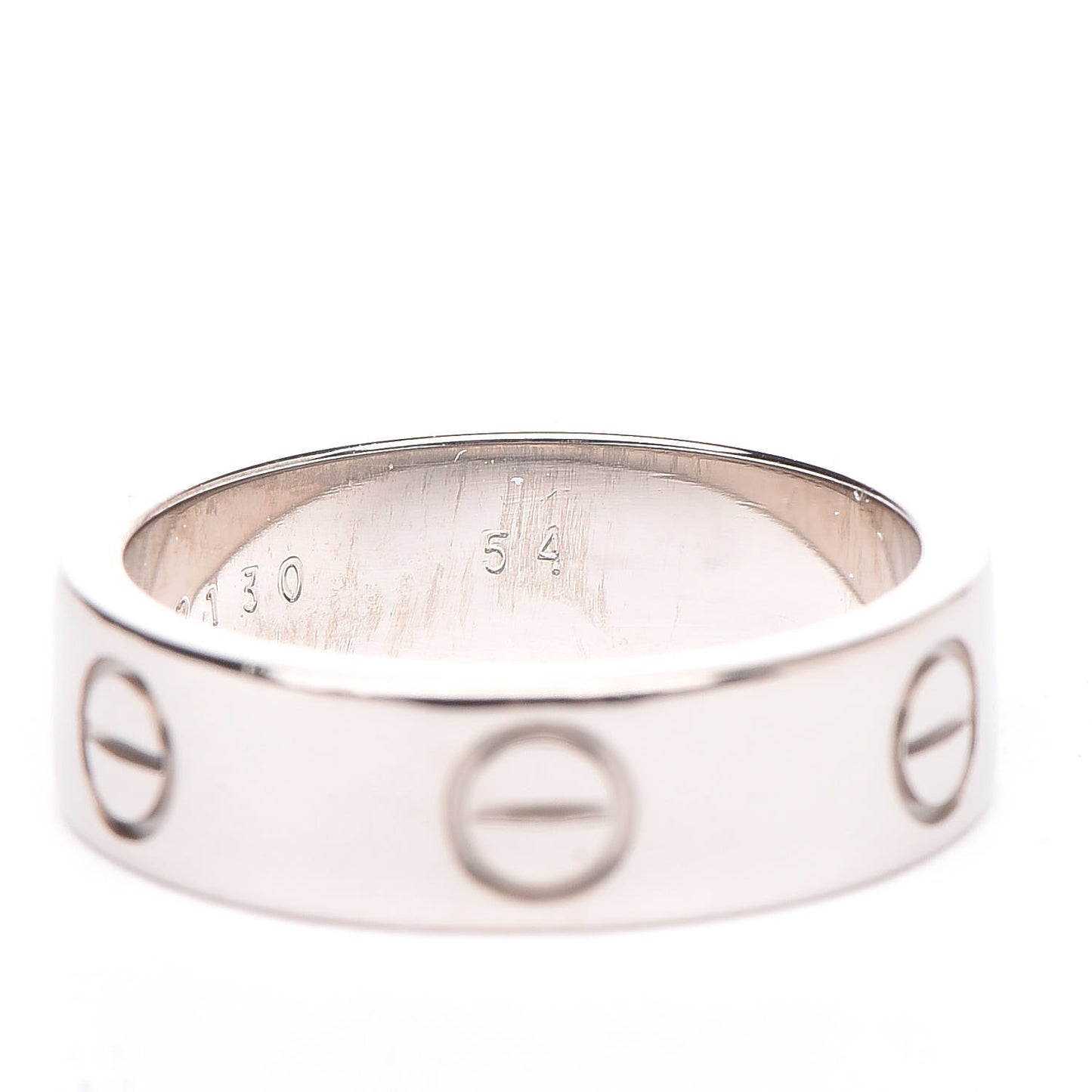 18K White Gold 5.5mm LOVE Ring 54 6.75