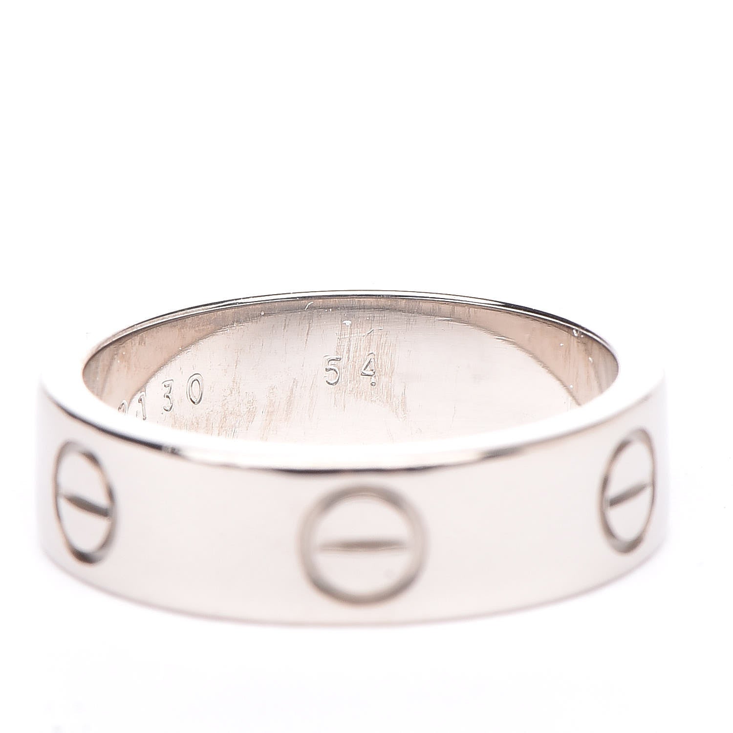 Cartier 18K White Gold 5.5mm LOVE Ring 54 6.75 7 of 8