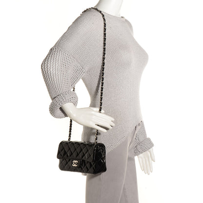 Chanel Patent Quilted Mini Rectangular Flap Black 2 of 9