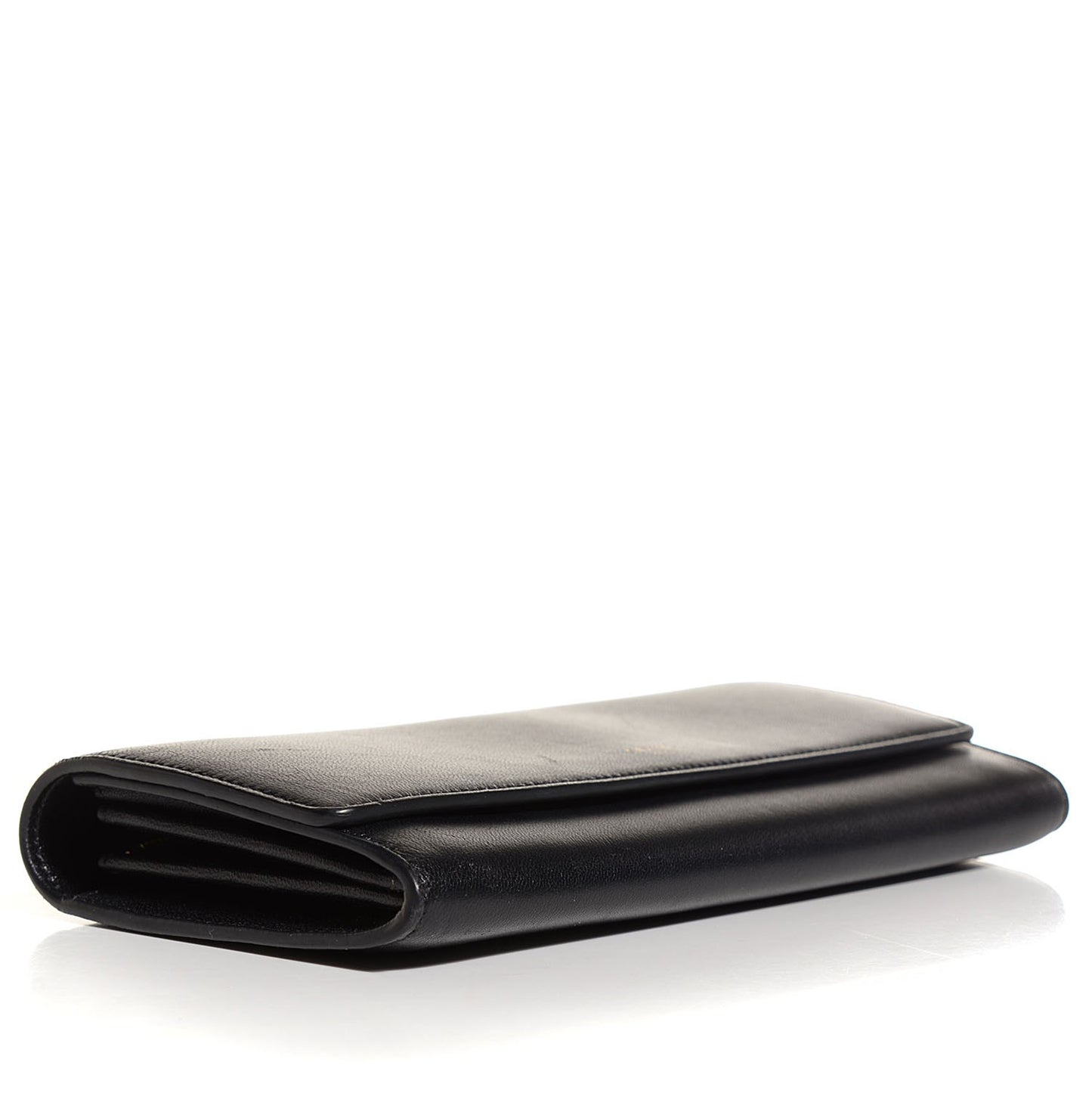 Smooth Calfskin Large Flap Wallet Black