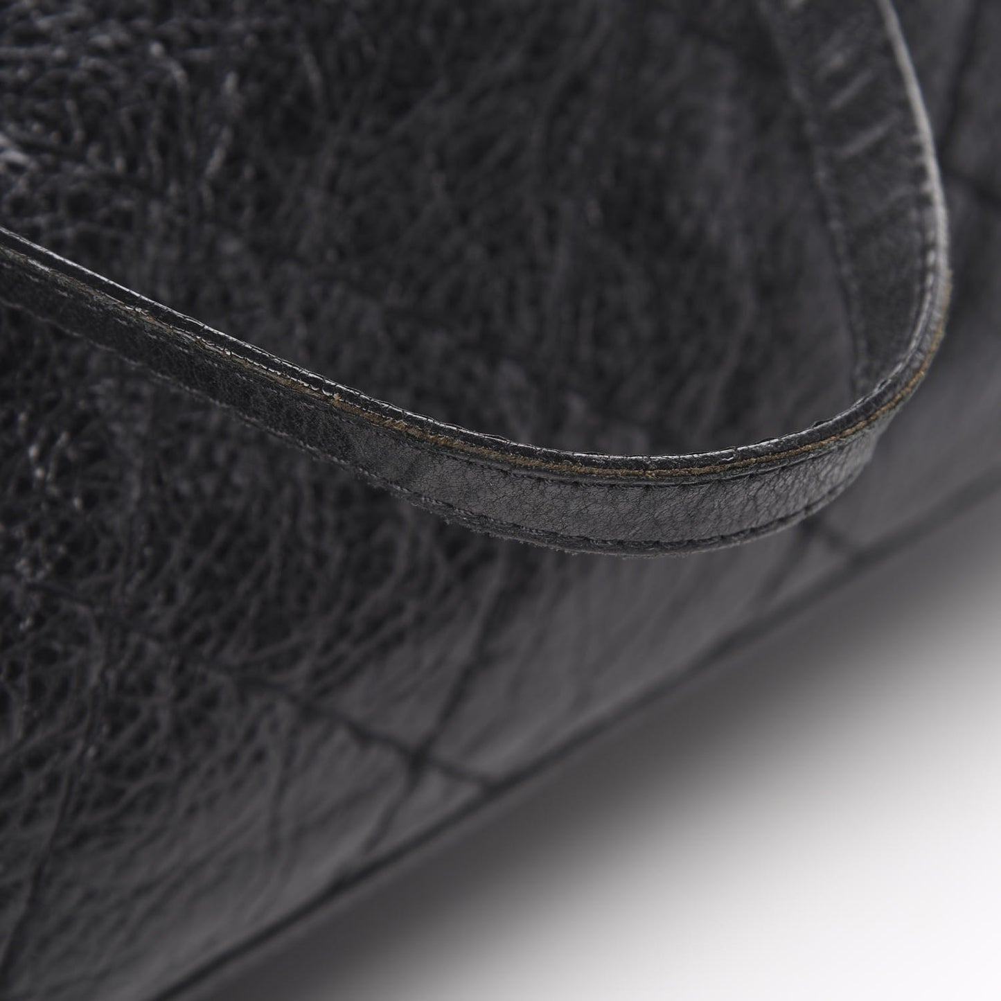Glazed Calfskin Large On The Road Tote Black
