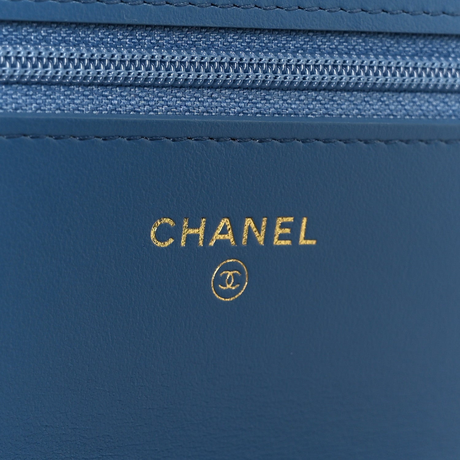 Chanel Denim Quilted Chanel 19 Wallet On Chain WOC Blue 6 of 12