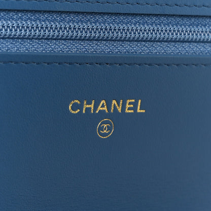 Chanel Denim Quilted Chanel 19 Wallet On Chain WOC Blue 6 of 12