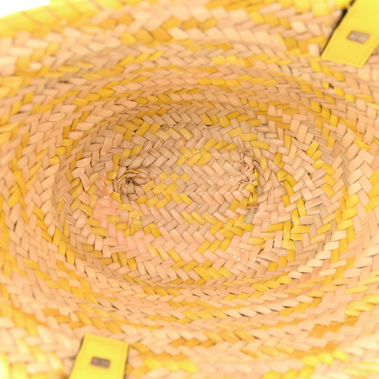 Raffia Small Basket Tote Bag Natural Yellow