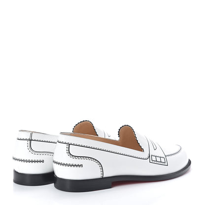 Christian Louboutin Calfskin Women Mocalaureat Tromp L'oeil Loafers 36.5 White 4 of 7