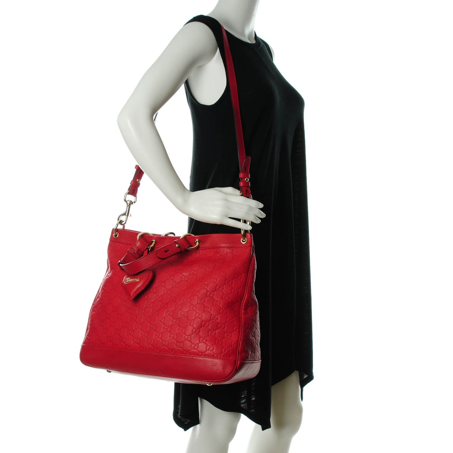 Guccissima Medium Valentine Top Handle Bag Red