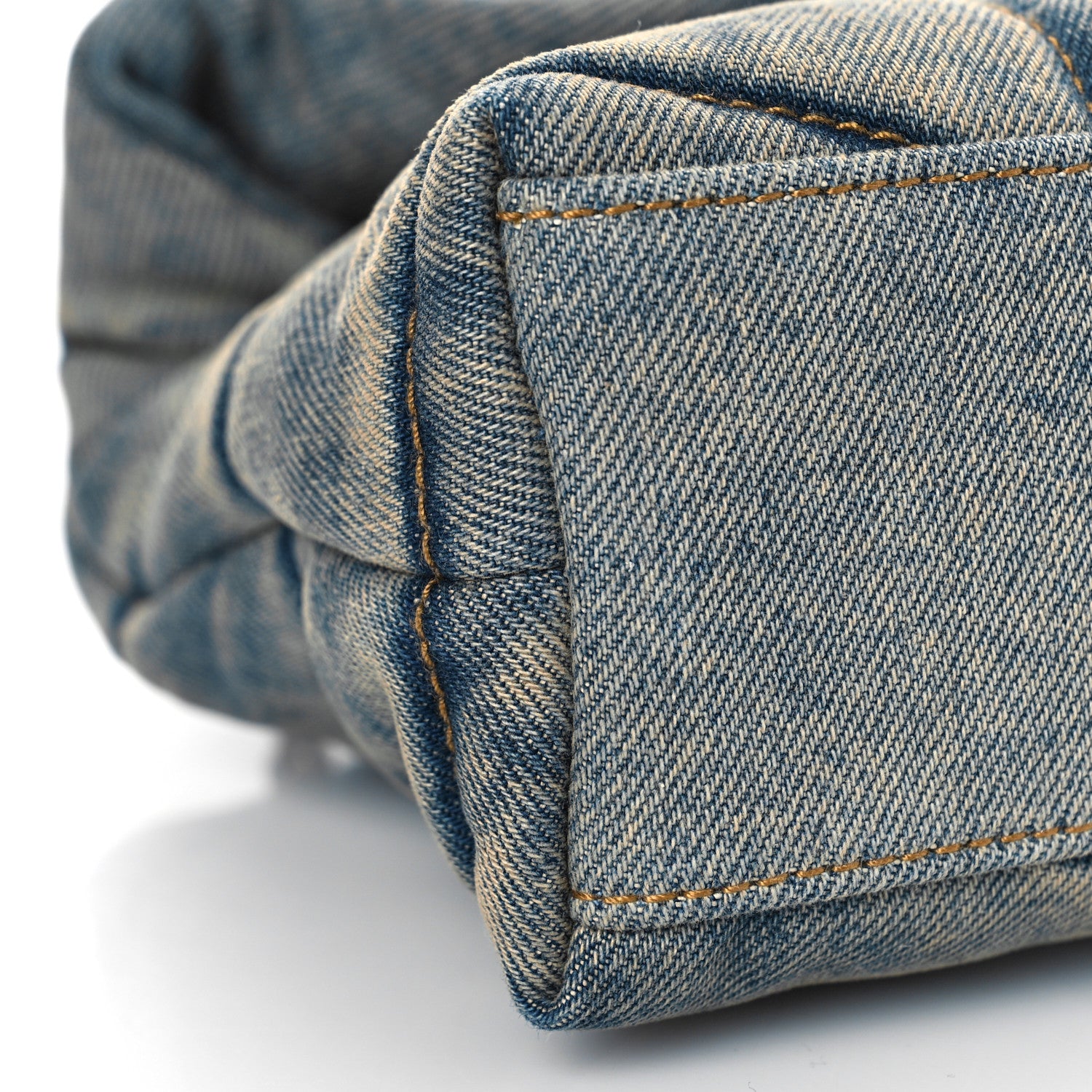 Saint Laurent Denim Quilted Toy Loulou Puffer Monogram Chain Satchel Rodeo Blue 6 of 7