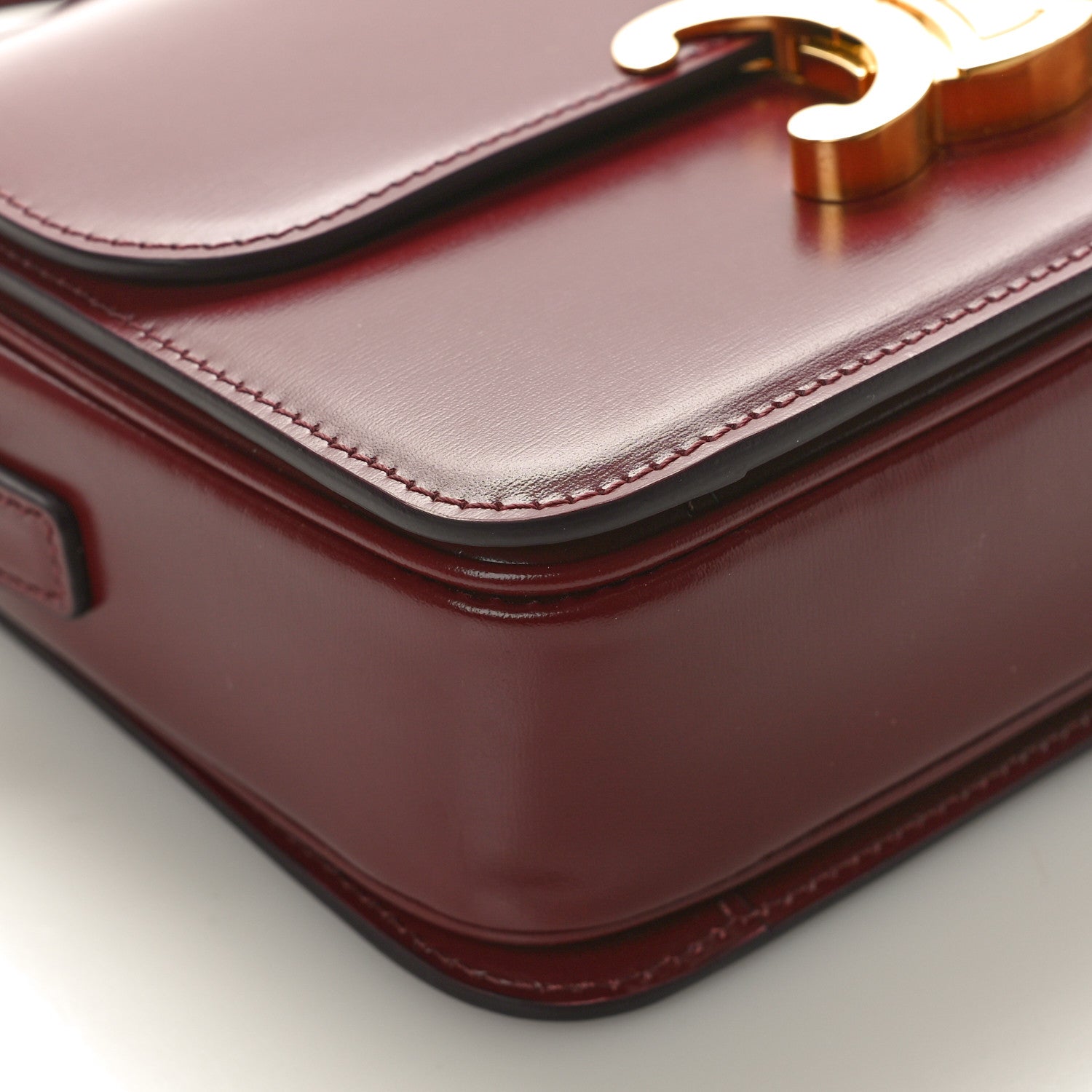 Celine Shiny Calfskin Teen Triomphe Light Burgundy 8 of 9