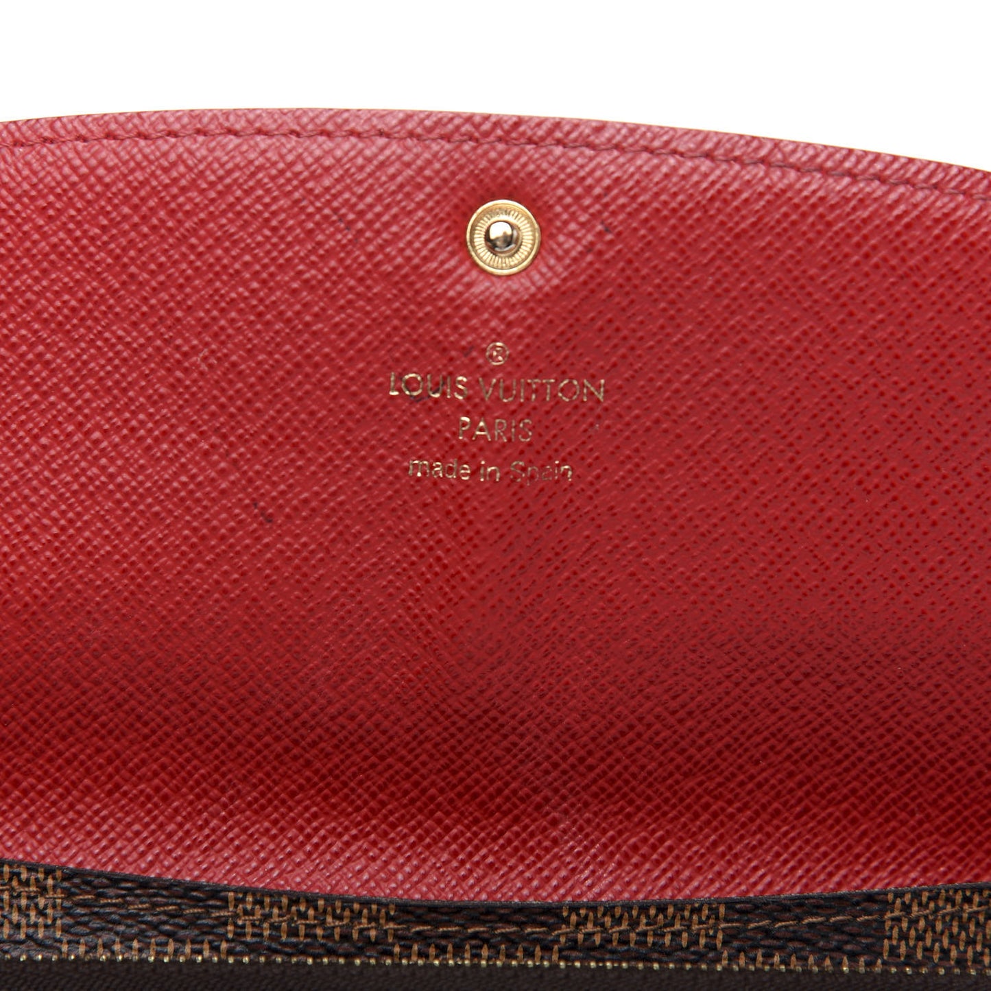 Damier Ebene Emilie Wallet Red