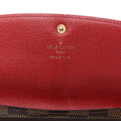 Louis Vuitton Damier Ebene Emilie Wallet Red 5 of 10