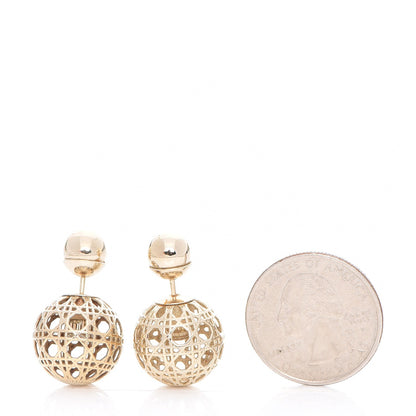 Christian Dior Cannage Mise En Dior Tribal Earrings Gold 2 of 6