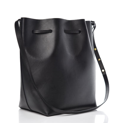 Mansur Gavriel Vegetable Tanned Calfskin Bucket Bag Black Blu 3 of 13