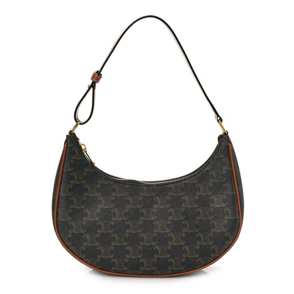 Celine Triomphe Canvas Calfskin Ava Shoulder Bag Tan 1 of 9