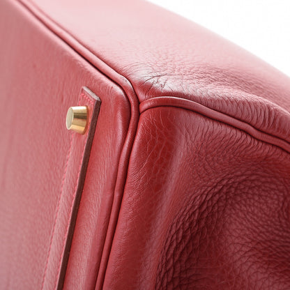 Hermes Taurillon Clemence Birkin 40 Rouge Casaque 43 of 46