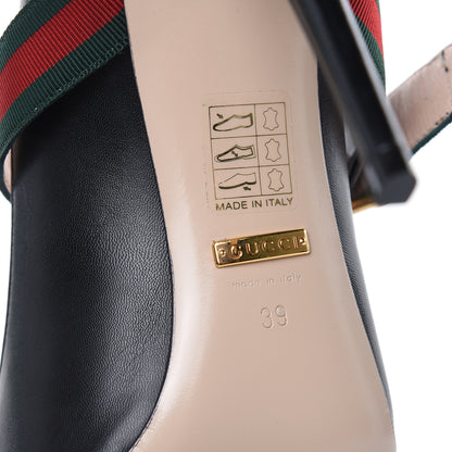 Gucci Malaga Kid Sylvie High Heel Pumps 39 Black 6 of 8