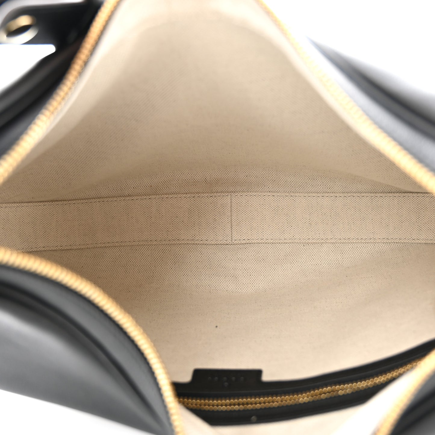 Aria Calfskin Web Large Attache Shoulder Bag Black