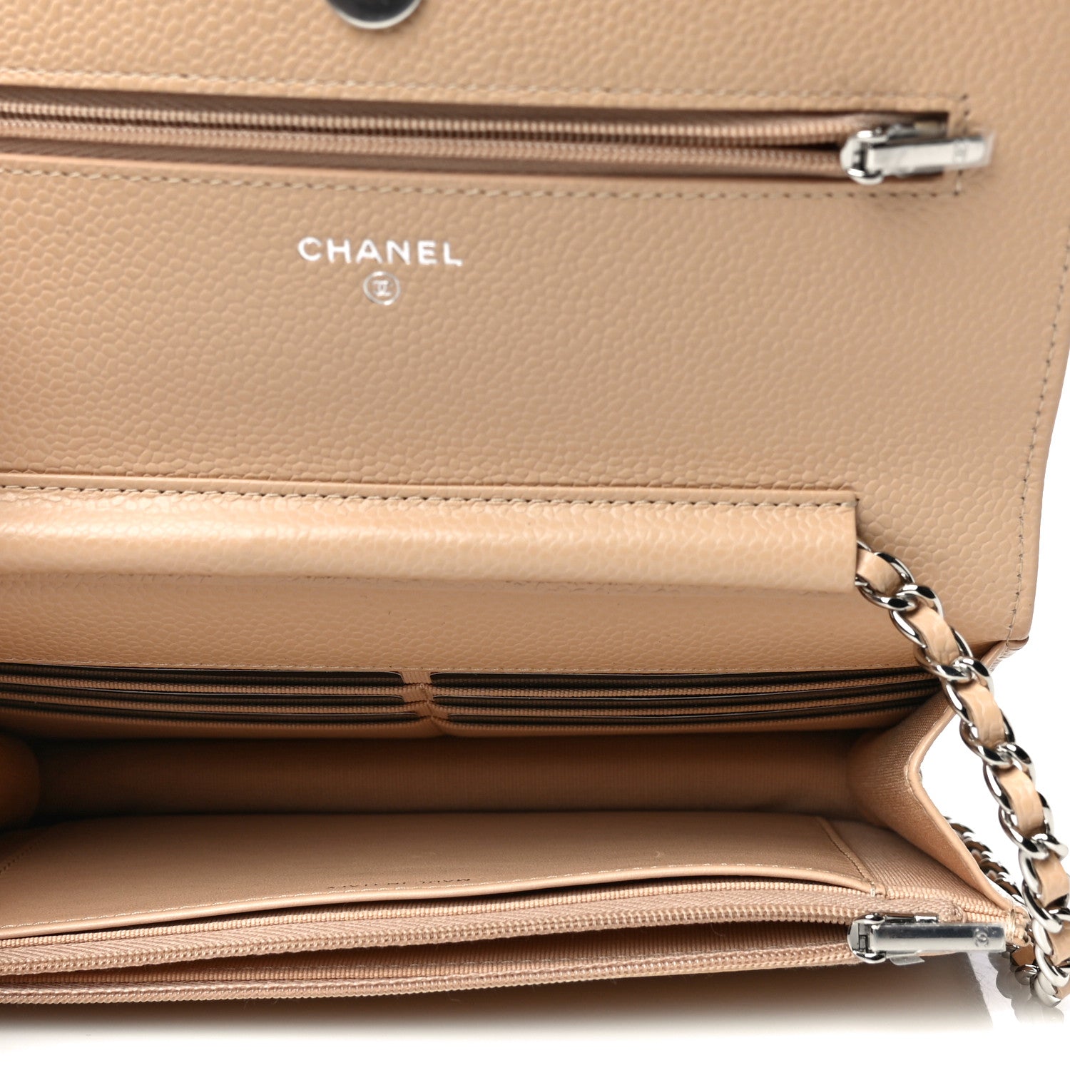 Chanel Caviar Quilted Wallet On Chain WOC Beige 5 of 12