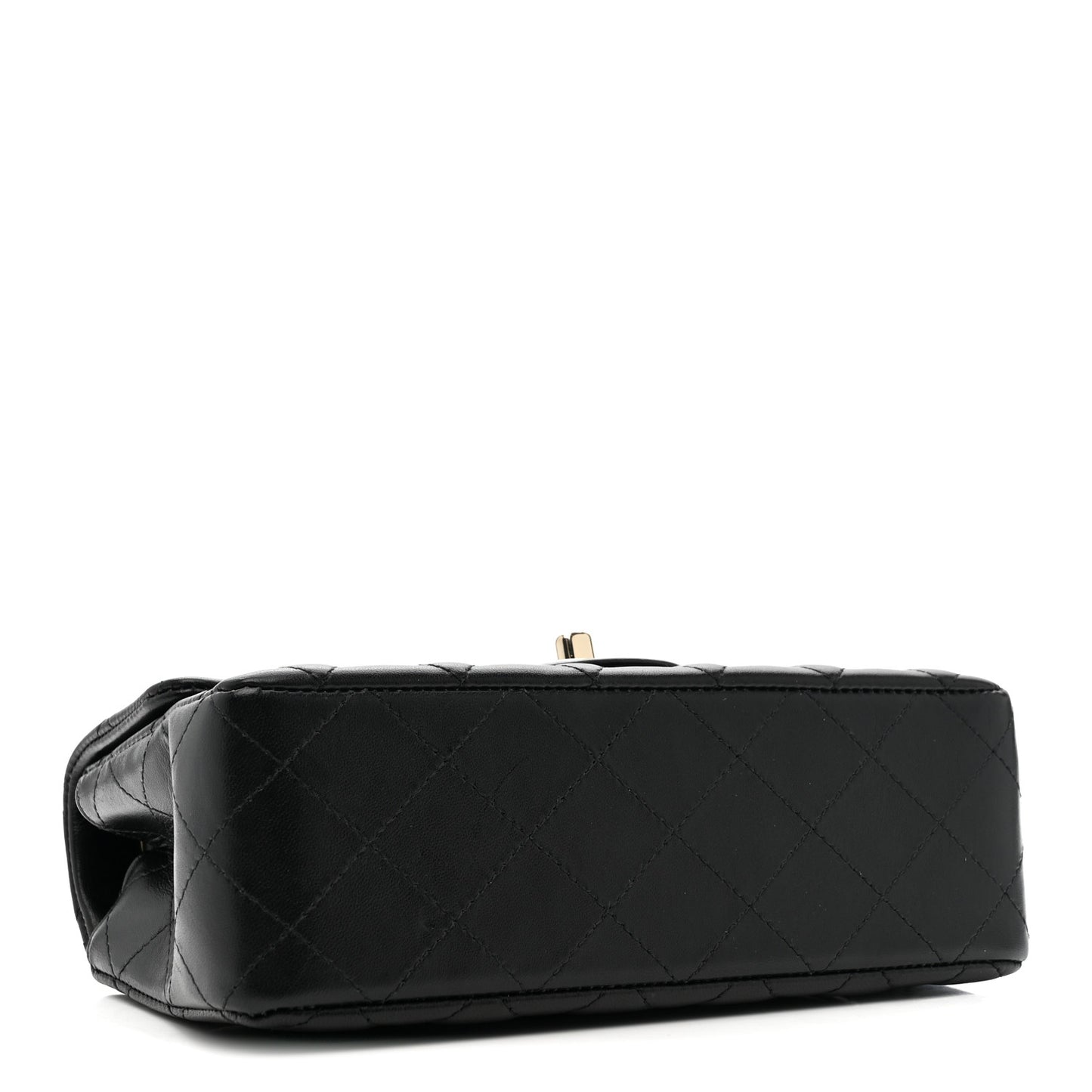 Lambskin Quilted Mini Rectangular Flap Black
