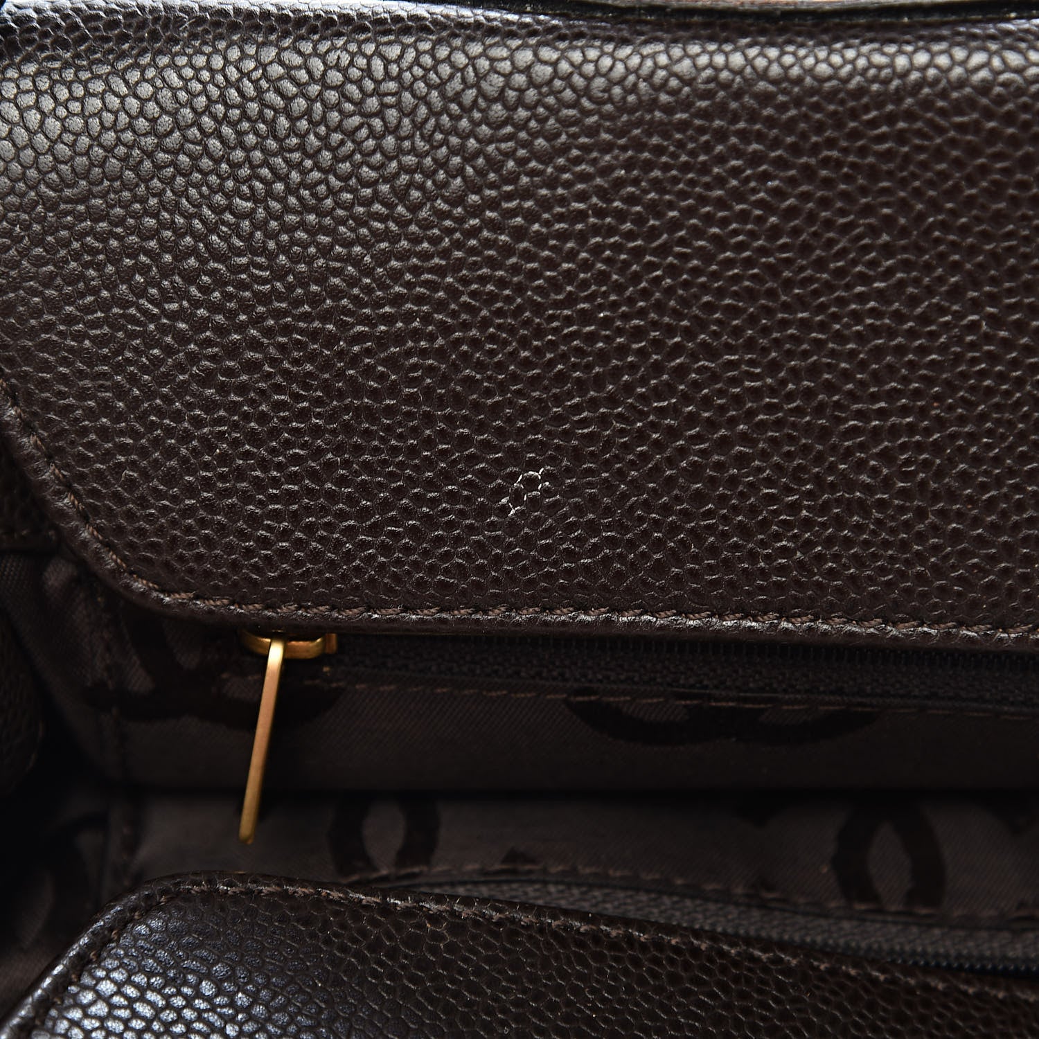 Chanel Caviar CC Stitched Medium Tote Brown 8 of 17