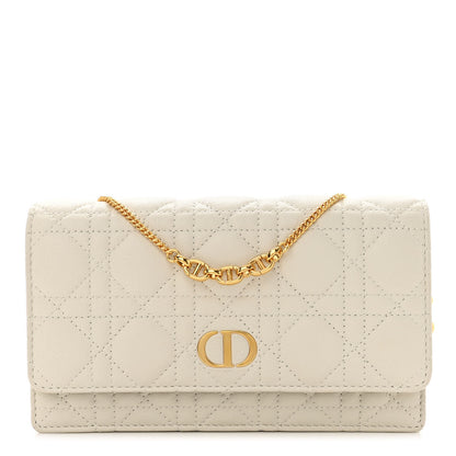 Christian Dior Supple Calfskin Caro Pouch with Chain Latte 1 of 10