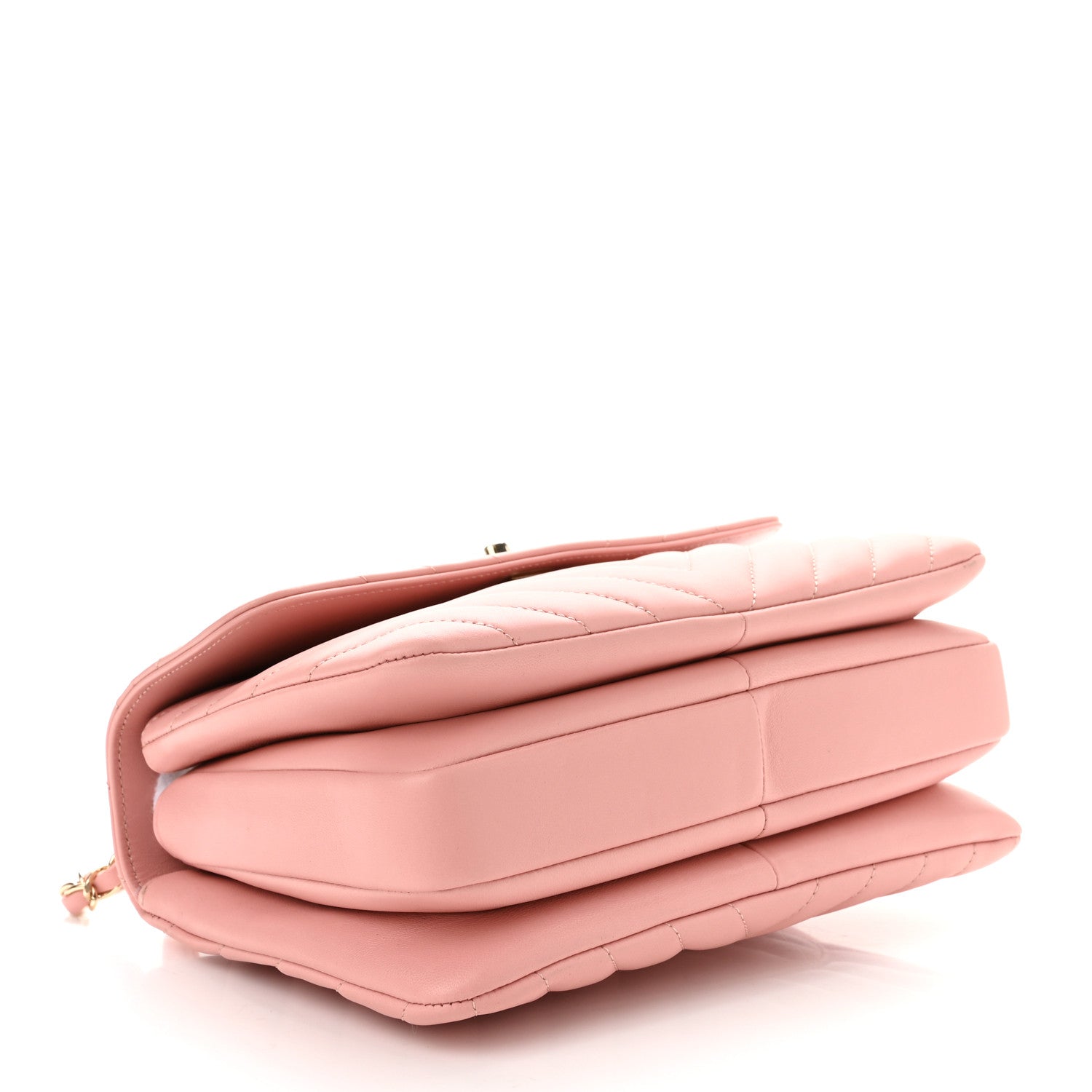 Chanel Lambskin Chevron Quilted Small Trendy CC Dual Handle Flap Bag Light Pink 4 of 10