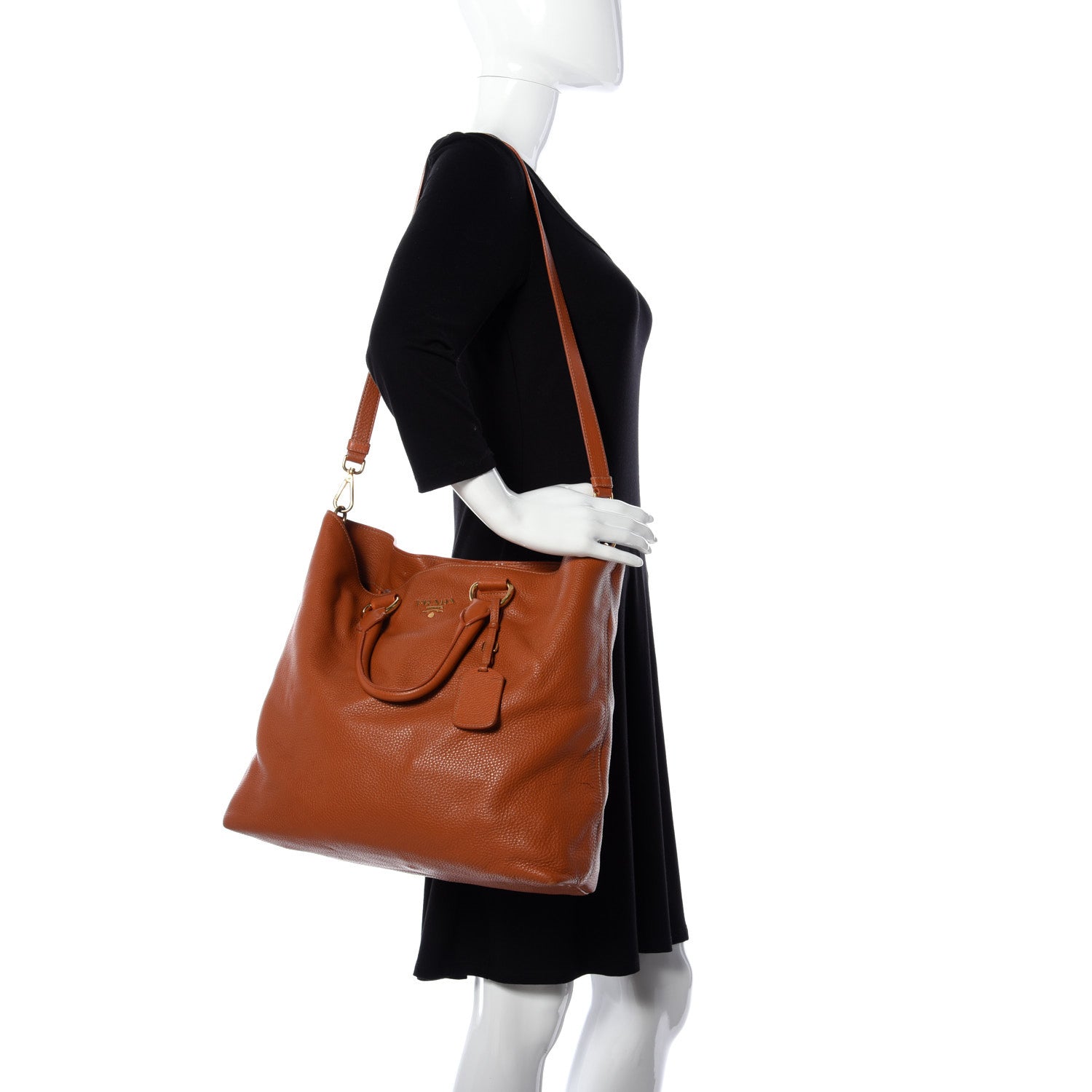 Prada Vitello Daino Tote Papaya 2 of 9