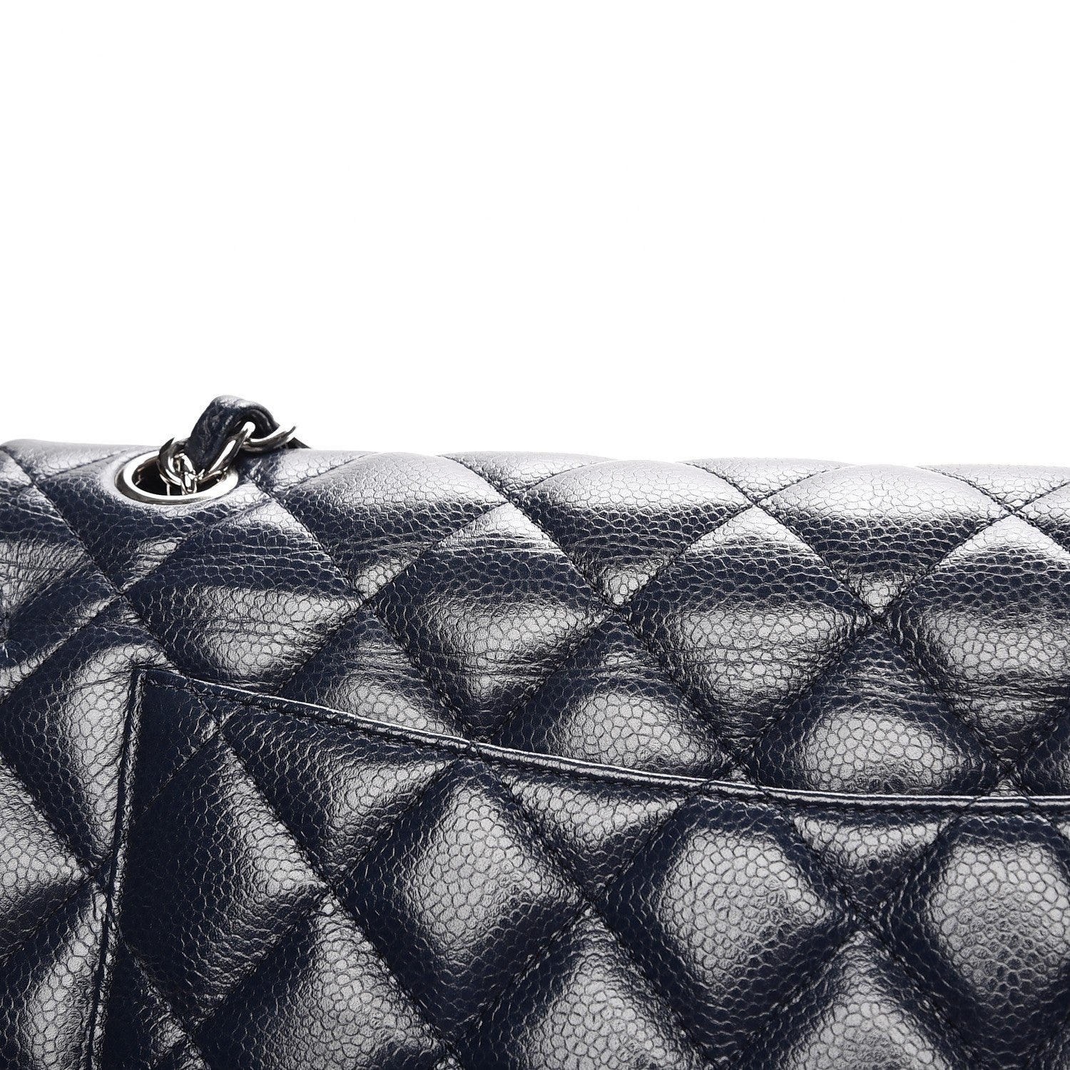 Chanel Caviar Quilted Jumbo Double Flap Navy Blue 9 of 9