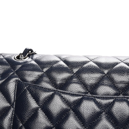 Chanel Caviar Quilted Jumbo Double Flap Navy Blue 9 of 9